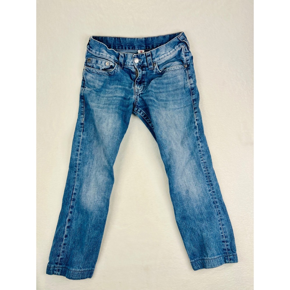 True Religion Mens Straight Leg Blue Denim Jeans Medium Wash Size 32